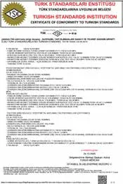 TSE Certificate of Conformity to Turkish Standards (3)