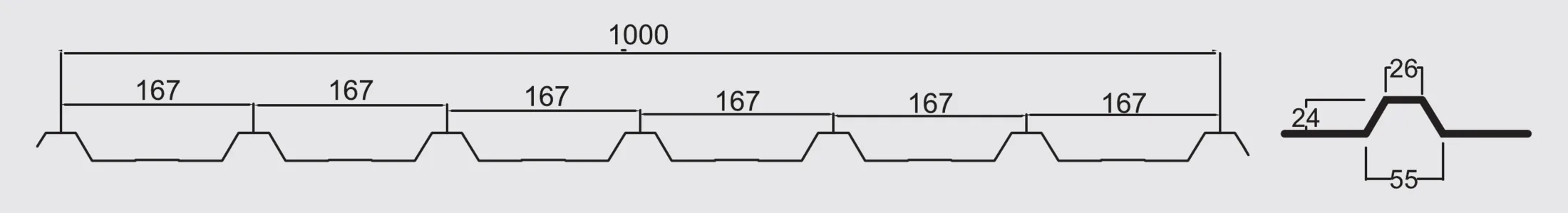 Trapez 24/1000 technical drawing